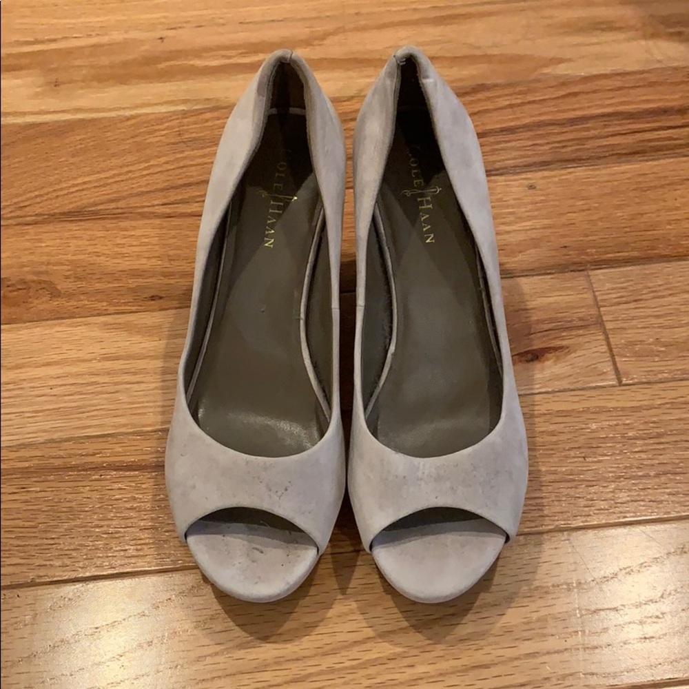 Cole Haan peep toe wedges in size 10.5